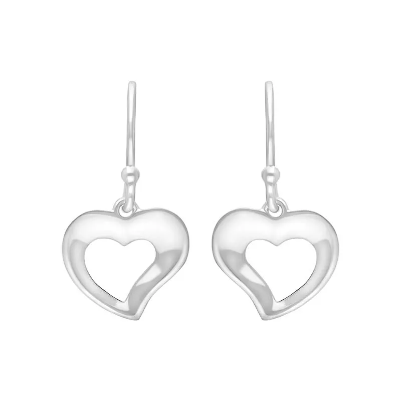 Sterling Silver Heart Drop Earrings D