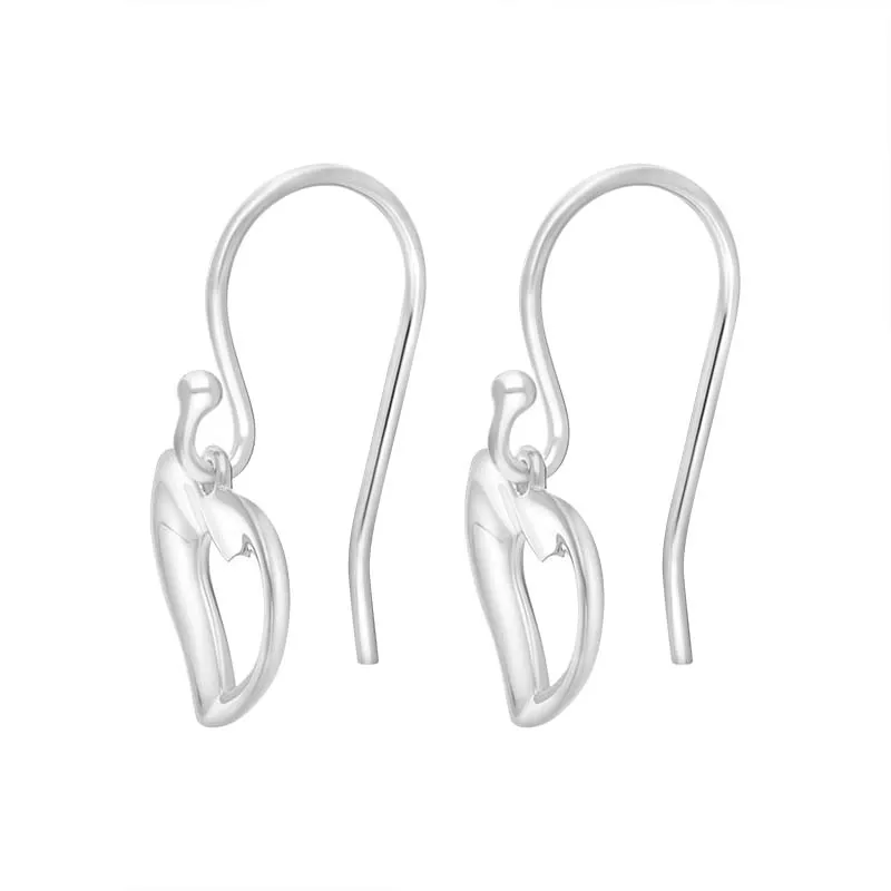 Sterling Silver Heart Drop Earrings D