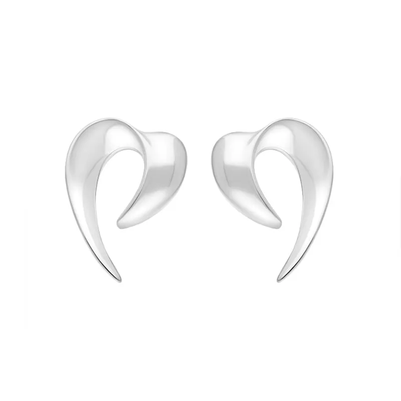 Sterling Silver Heart Spike Earrings D