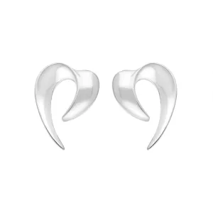Sterling Silver Heart Spike Earrings D