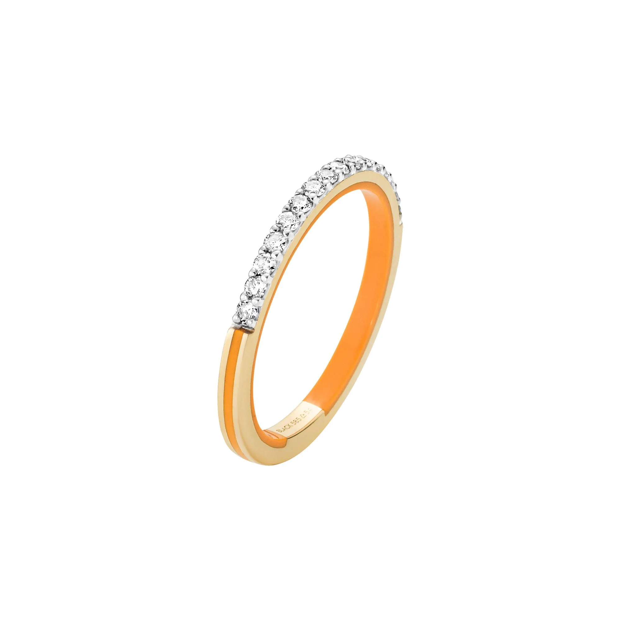 Sunset Boulevard Orange 14K Gold Ring w. Lab-Grown Diamonds