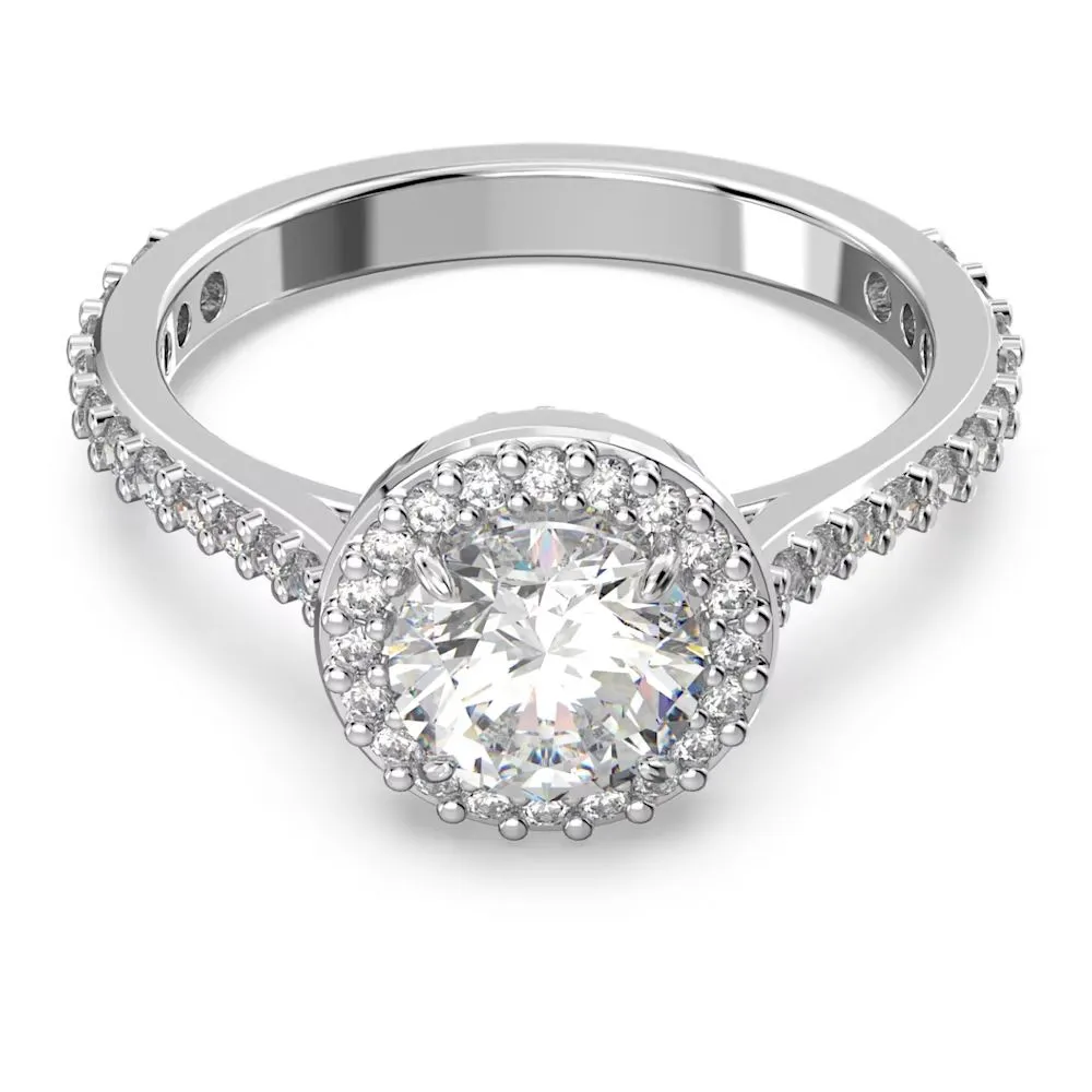 Swarovski Constella Cocktail Ring Round cut Pavé White Rhodium plated  55