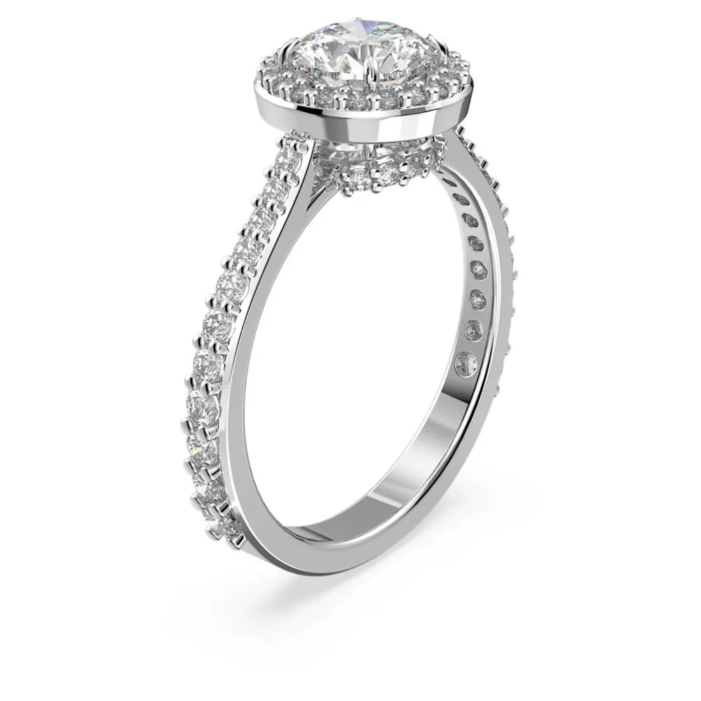 Swarovski Constella Cocktail Ring Round cut Pavé White Rhodium plated  55