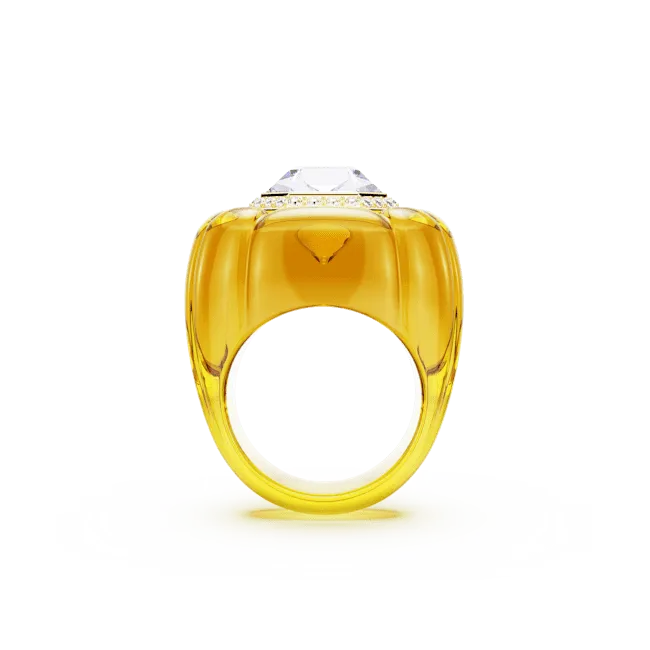 Swarovski Dulcis cocktail Ring Cushion cut Pavé Yellow