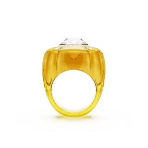 Swarovski Dulcis cocktail Ring Cushion cut Pavé Yellow