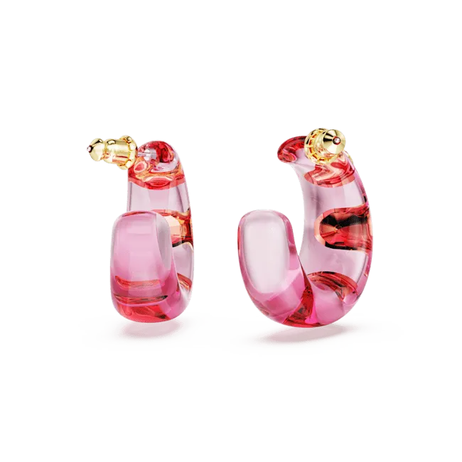 Swarovski Dulcis Hoop Earrings Mixed cuts Multicolored Gold-tone plated
