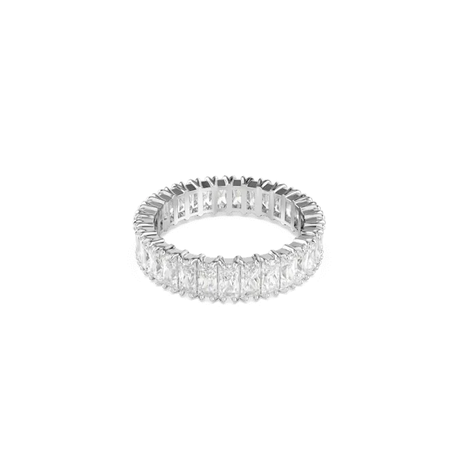 Swarovski Matrix Ring Baguette cut White Silver-tone finish