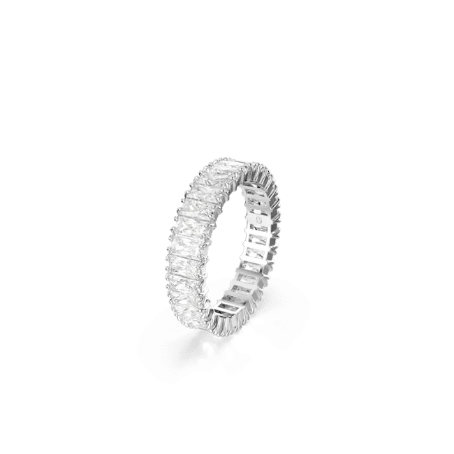 Swarovski Matrix Ring Baguette cut White Silver-tone finish