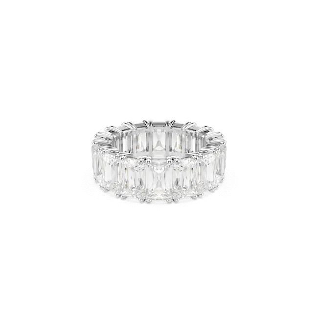 Swarovski Matrix Vittore Ring Baguette cut White Rhodium plated Size 50