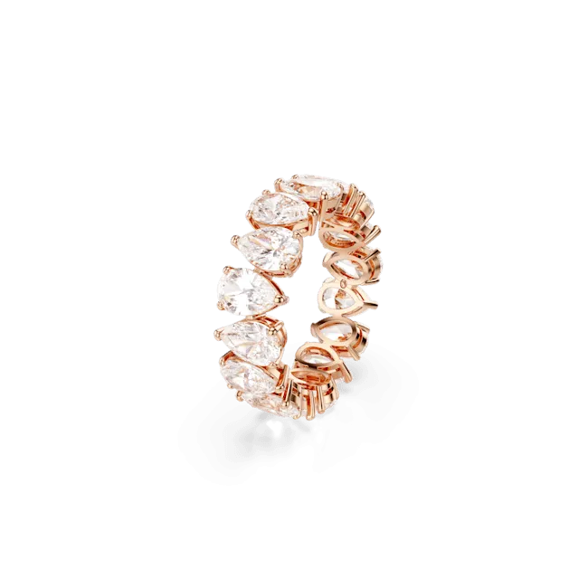 Swarovski Matrix Vittore Ring Pear cut White Rose gold-tone finish