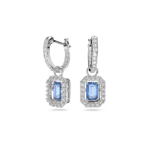 Swarovski Millenia Earrings Octagon cut Swarovski Zirconia Blue Rhodium plated