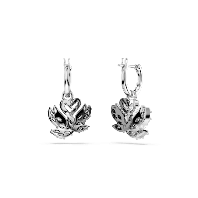 Swarovski Swan Drop Earrings Swan Black Rhodium plated