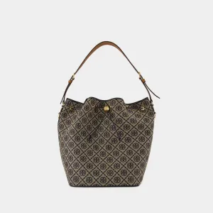 T-Monogram Oversized Shoulder Bag - Tory Burch - Cotton - Blue