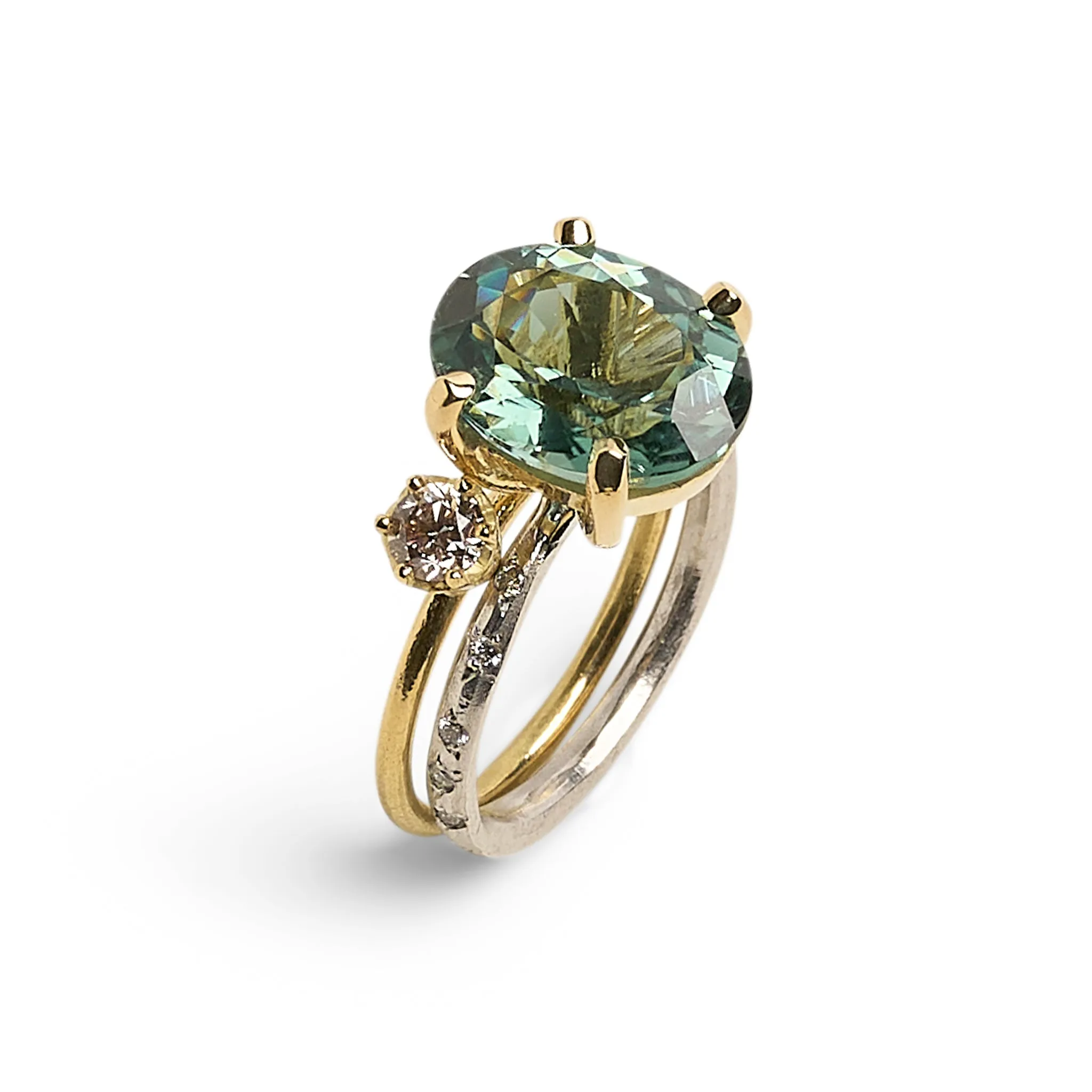 Teal Tourmaline Stack Ring Pieces of Eight
