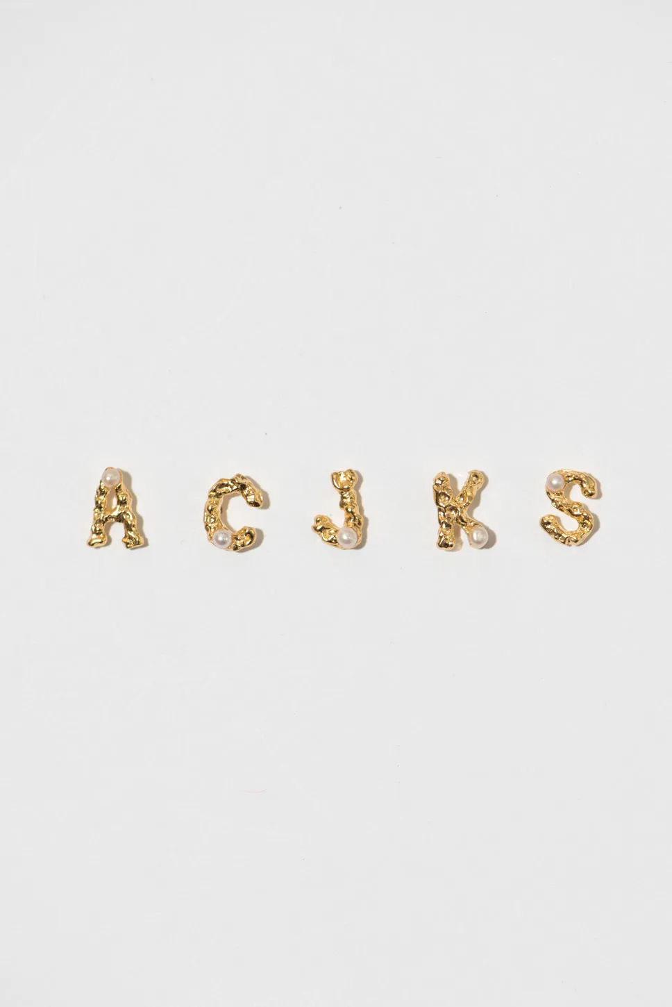 The Letter 18K Gold Plated Studs w. Pearl