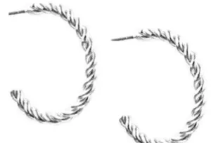 Thin Twisted Hoop ~ Silver