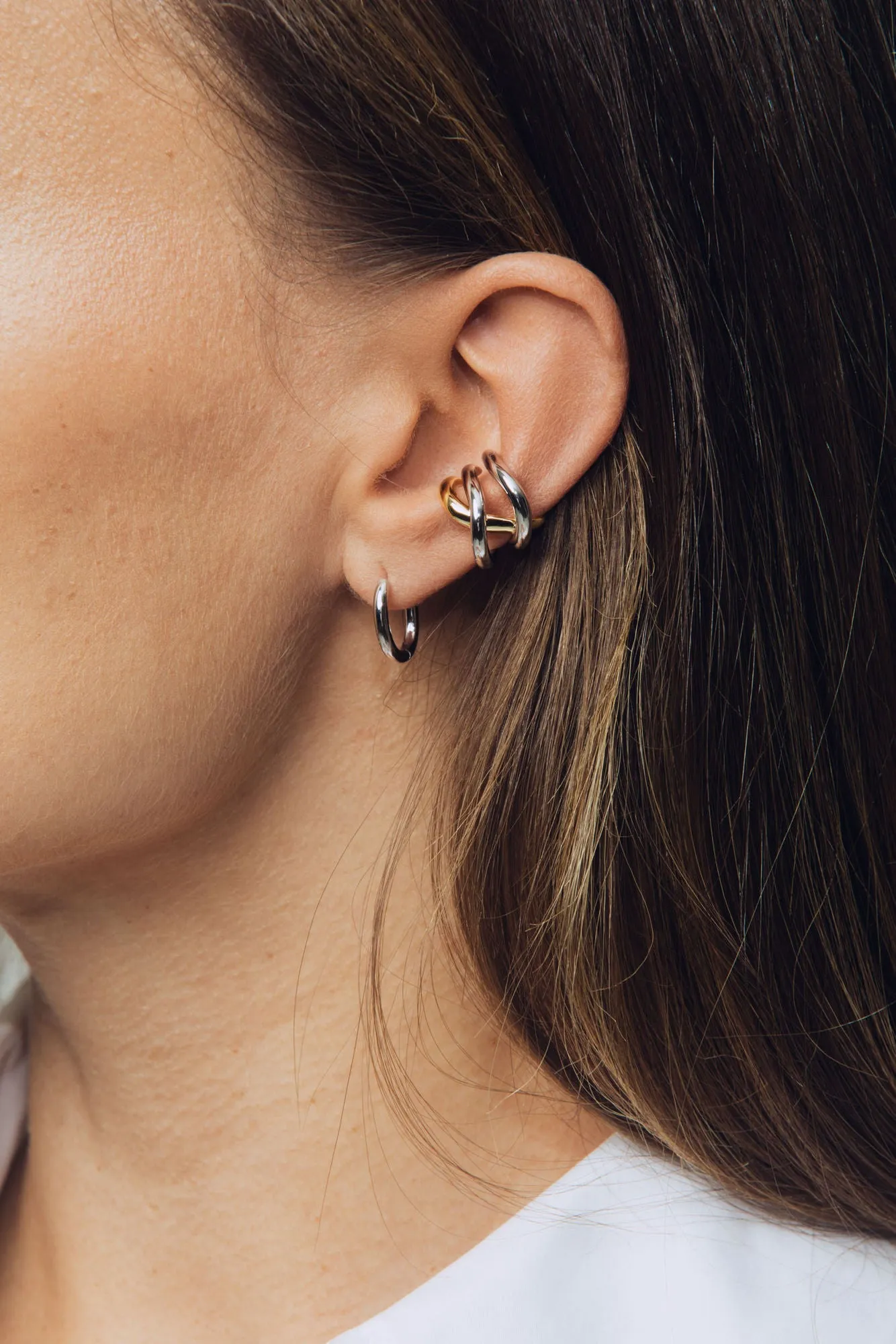 Thorn Triple Mix Silver & Gold Ear Cuff