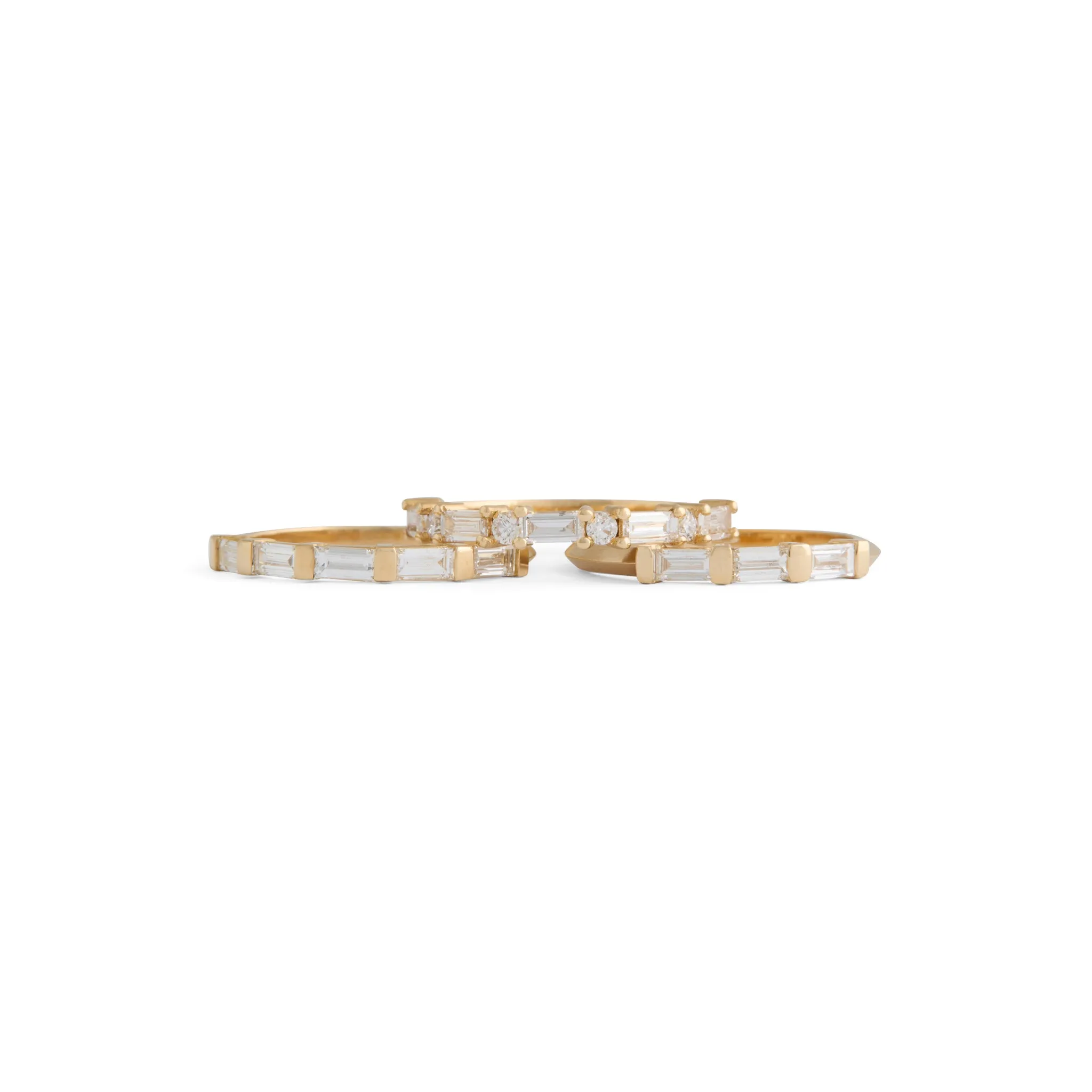 Three Stone Diamond Baguette Ring Pieces of Eight