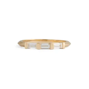 Three Stone Diamond Baguette Ring Pieces of Eight