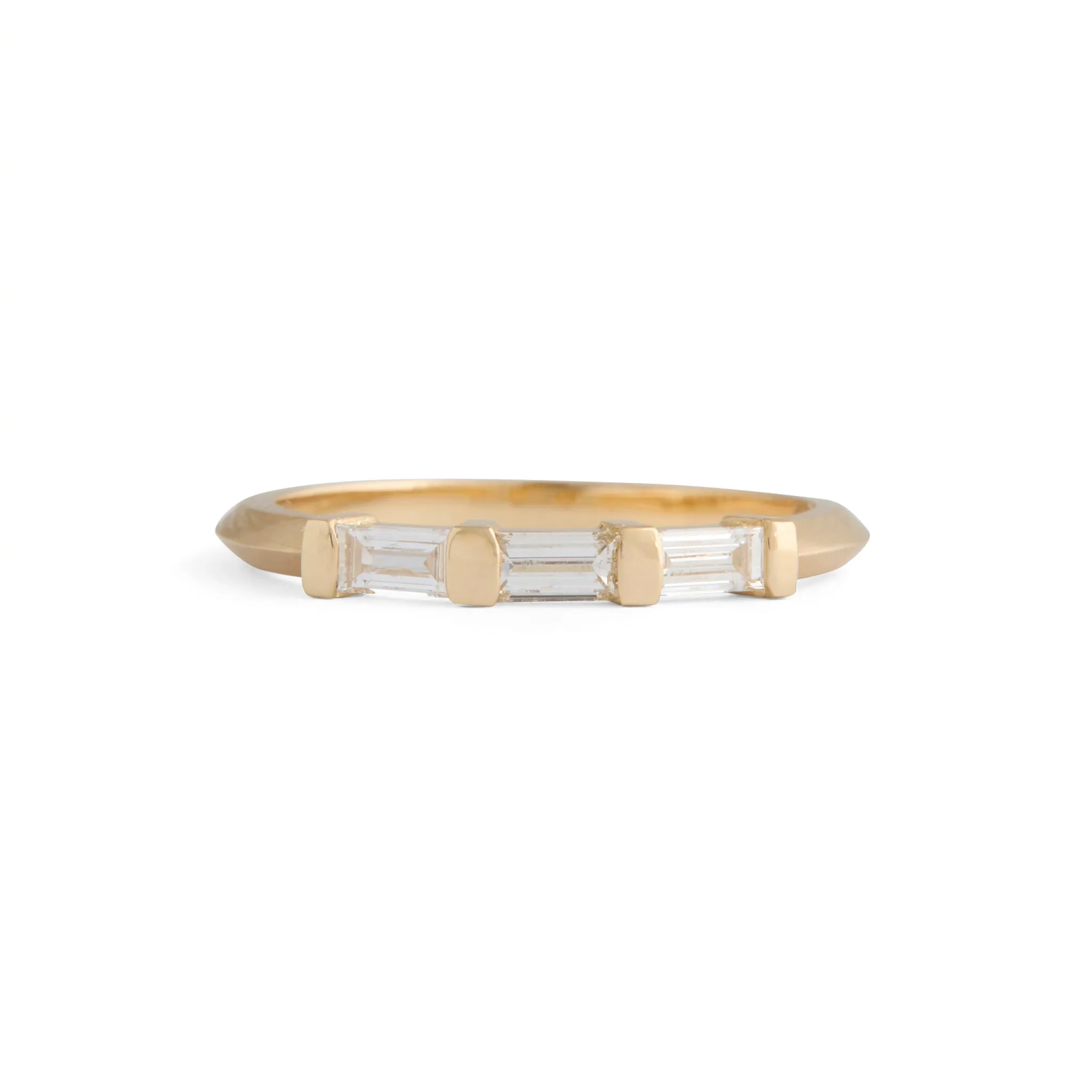 Three Stone Diamond Baguette Ring Pieces of Eight