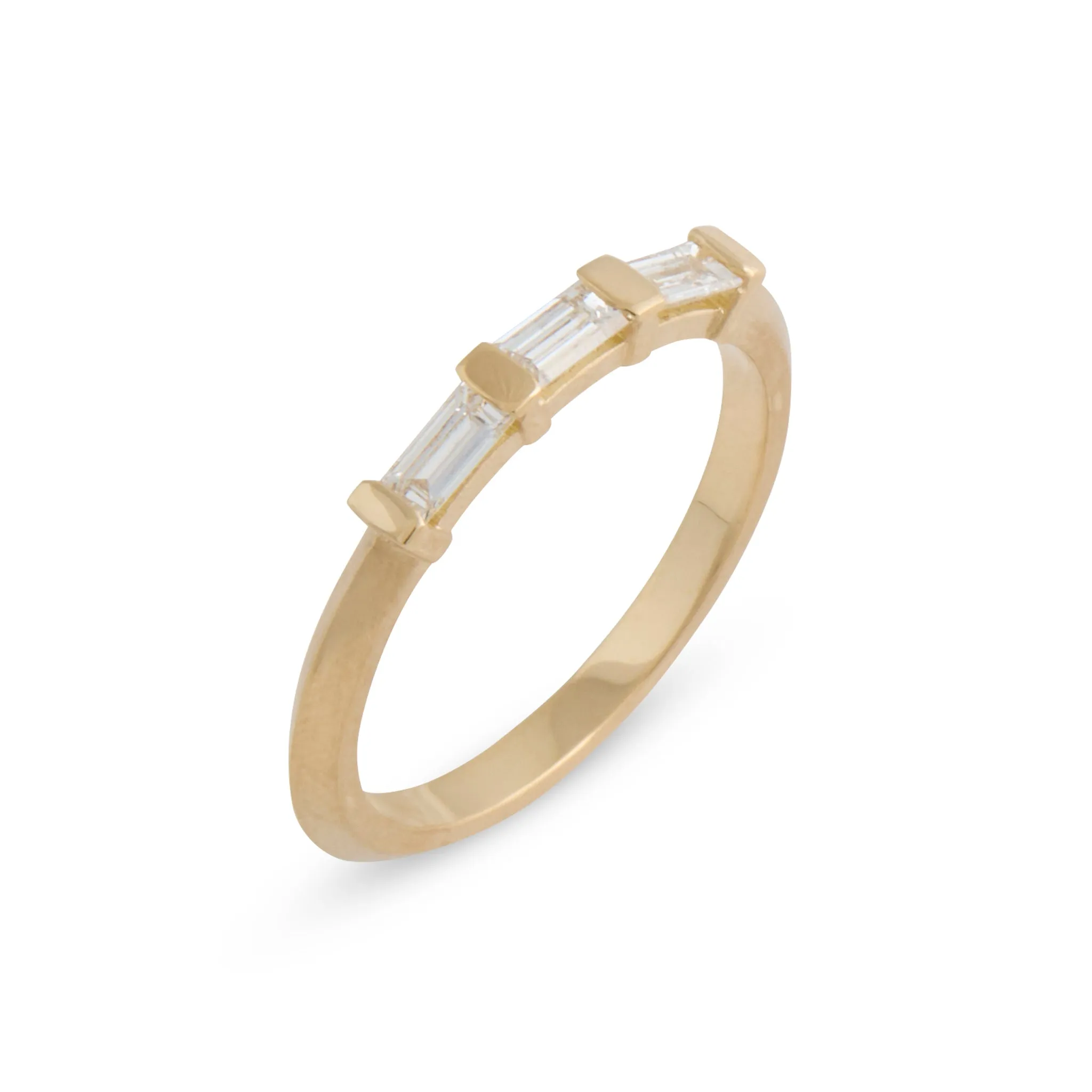 Three Stone Diamond Baguette Ring Pieces of Eight