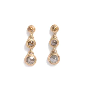 Three Tier Multicolour Icy Diamond Earrings Pieces of Eight