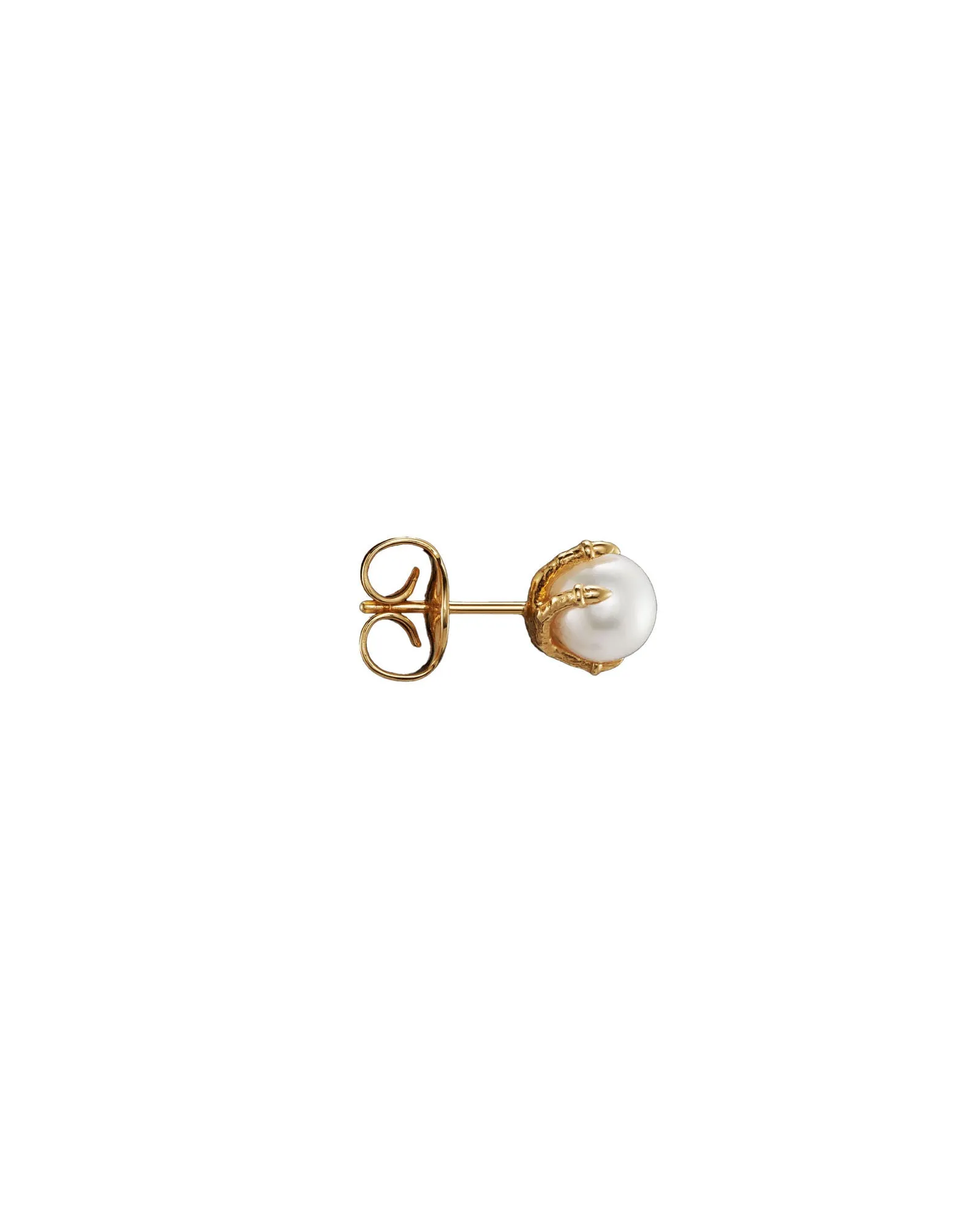 Tiny Claw Gold Plated Stud w. Pearl
