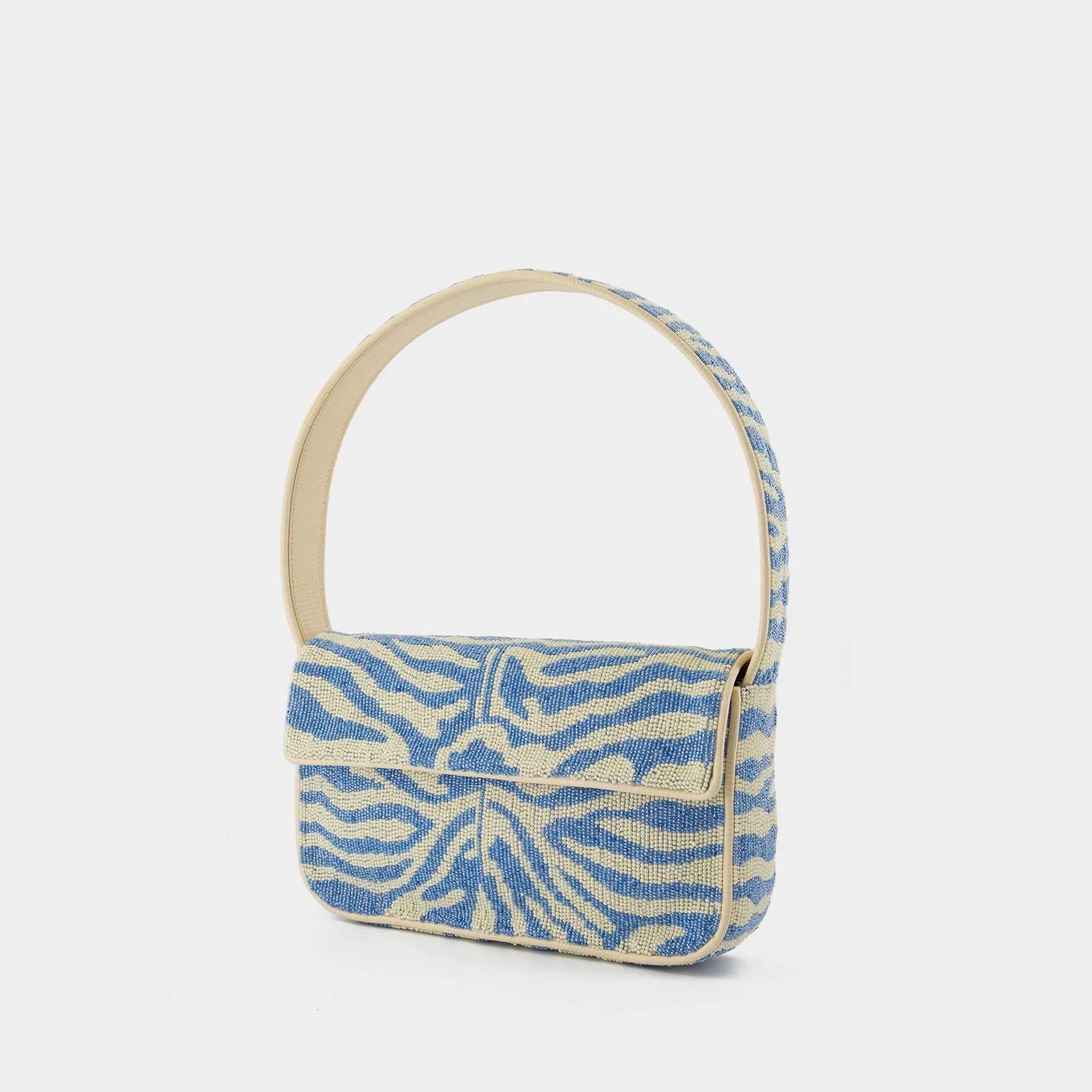 Tommy Beaded Shoulder Bag - Staud - Synthetic - Blue