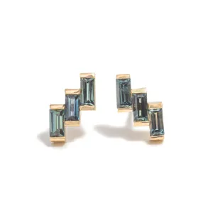 Triple Sapphire Baguette Earrings Pieces of Eight