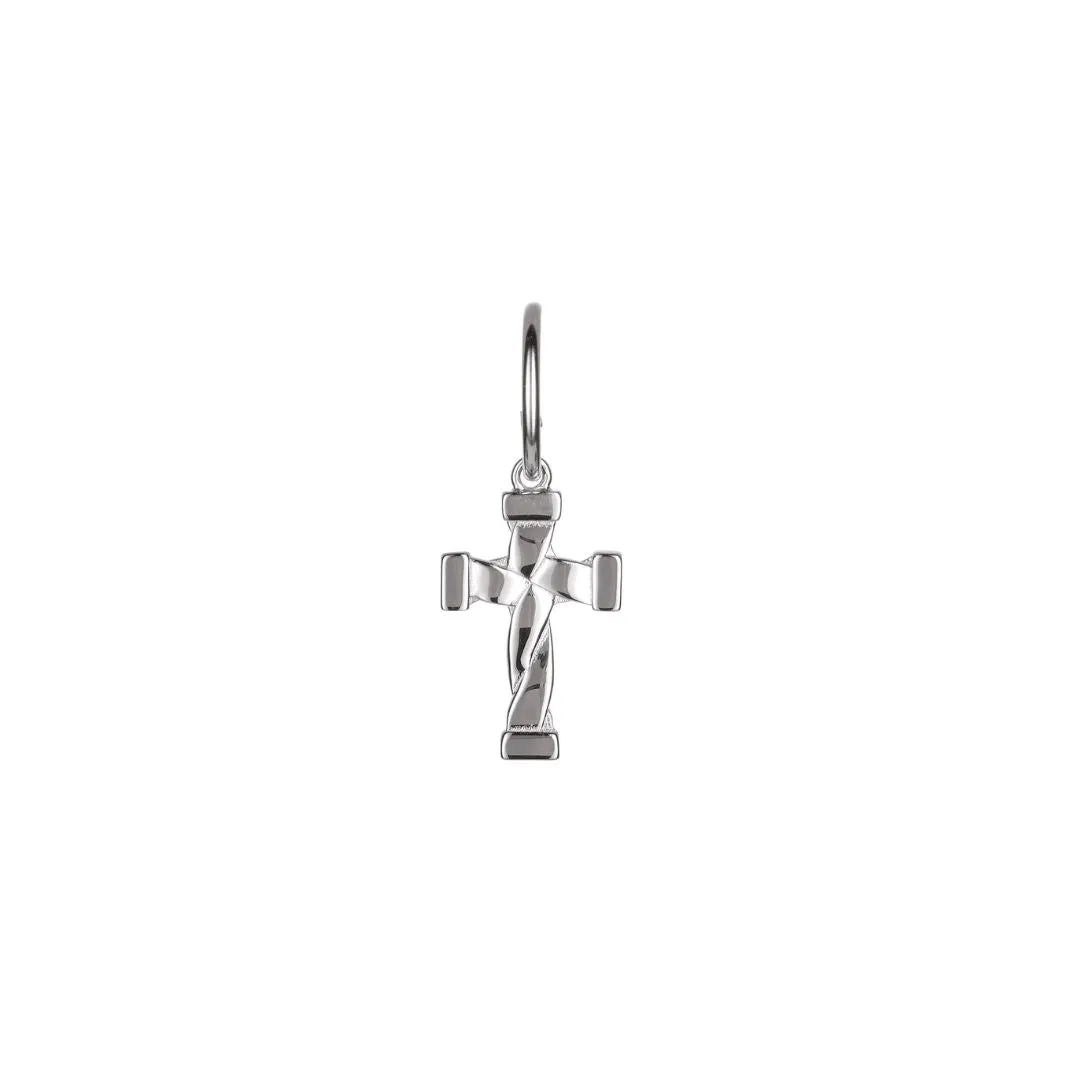 Twisted Cross Silver Earring