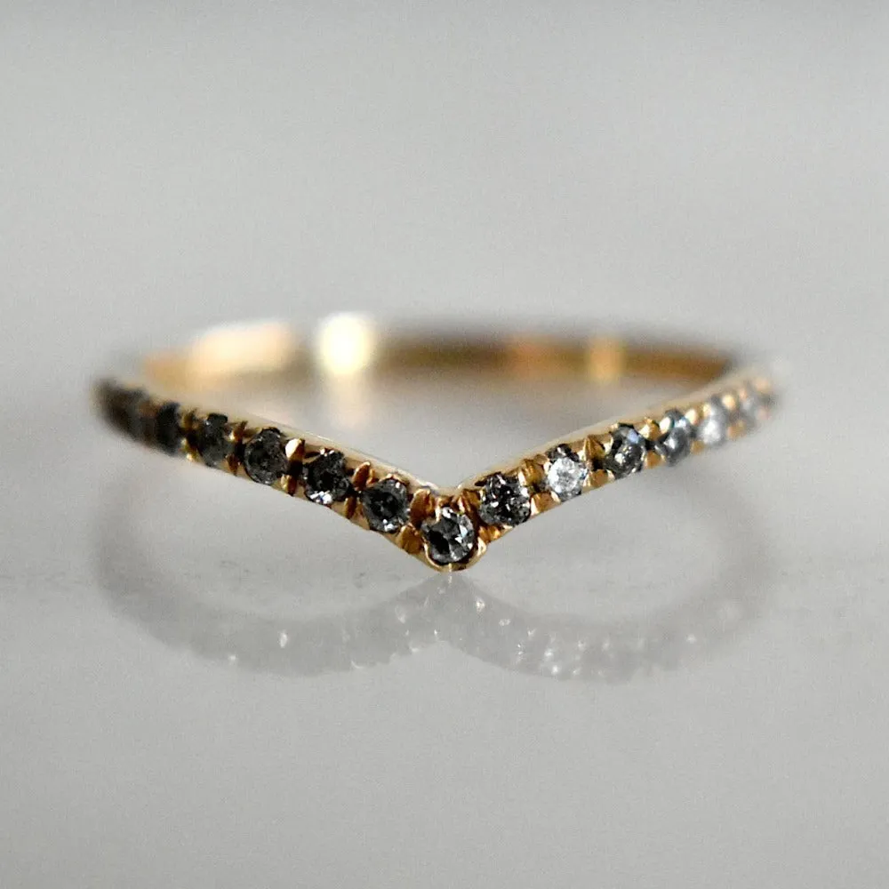 V-Shaped Diamond Chevron Wedding Band