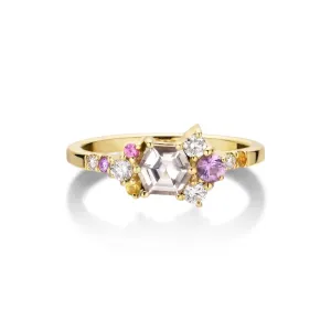 Varnaya Kuda 18K Gold Ring w. Diamonds & Sapphires