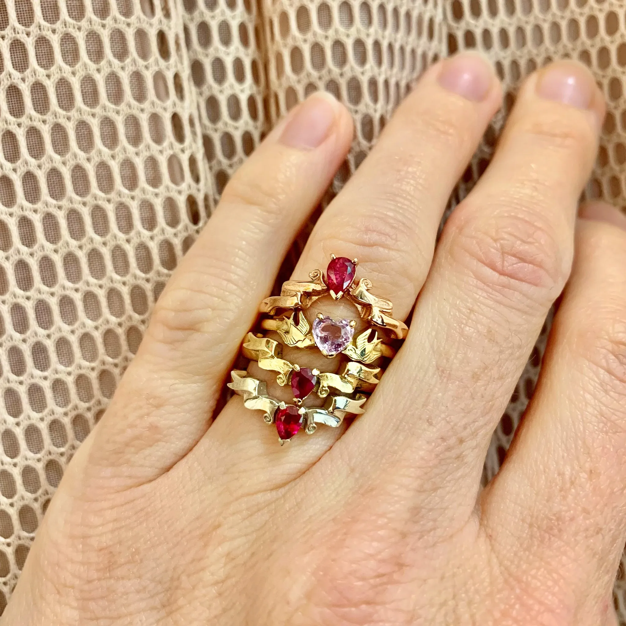 Veiled Ruby Ring Pieces of Eight