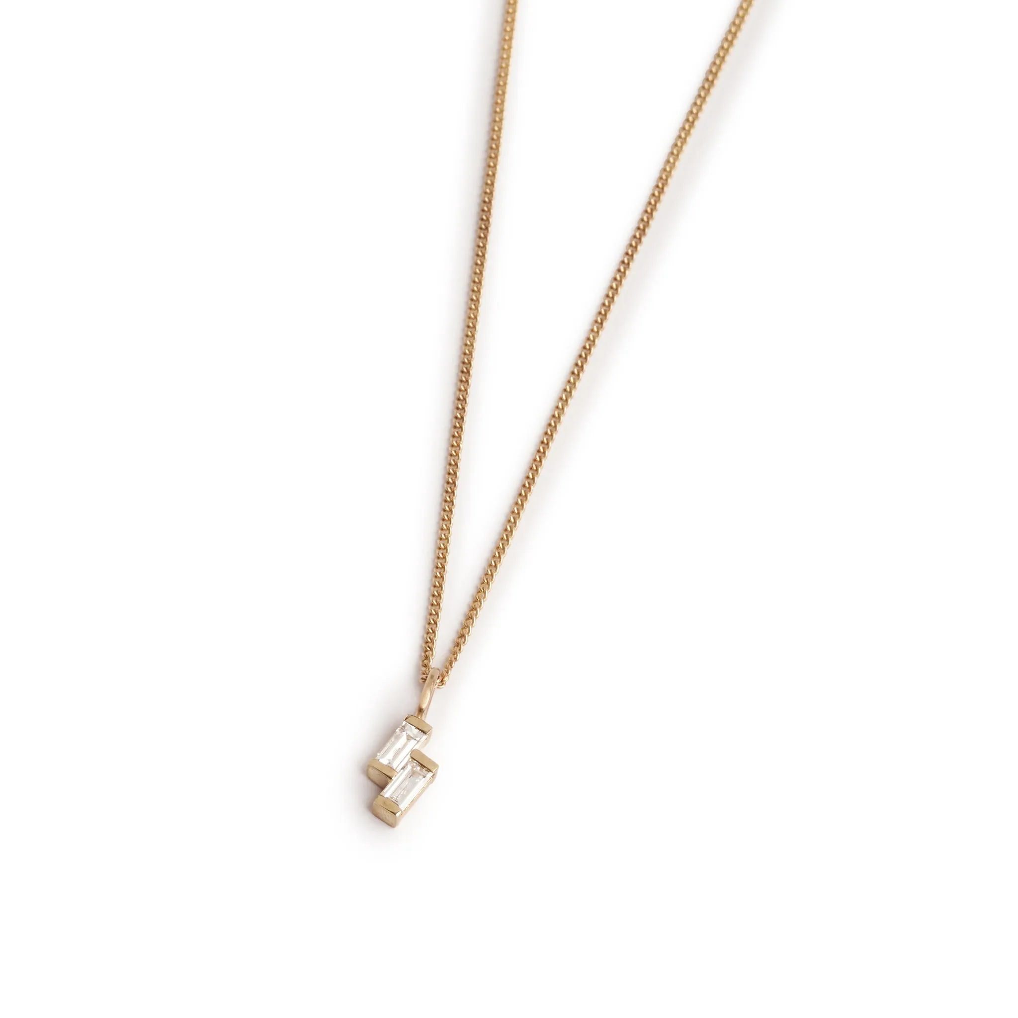 Vertical Double Diamond Necklace Pieces of Eight
