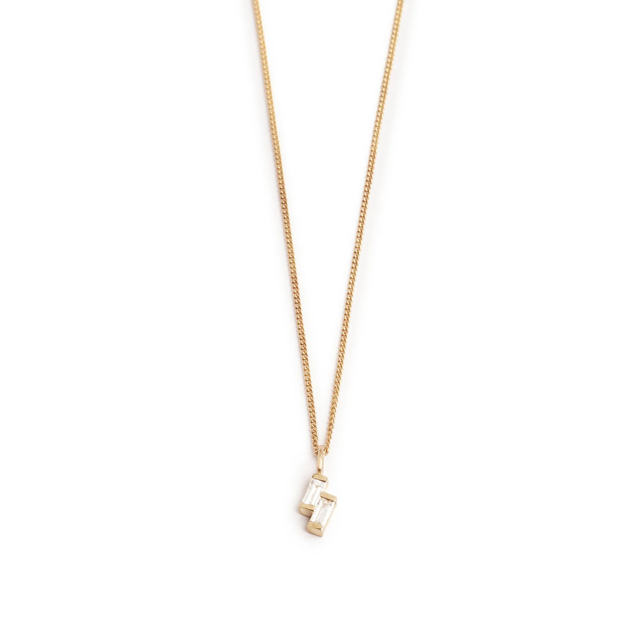 Vertical Double Diamond Necklace Pieces of Eight