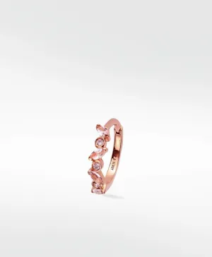 Veto Large 14K Rosegold Hoop w. Lab-Grown Diamonds & Sapphires