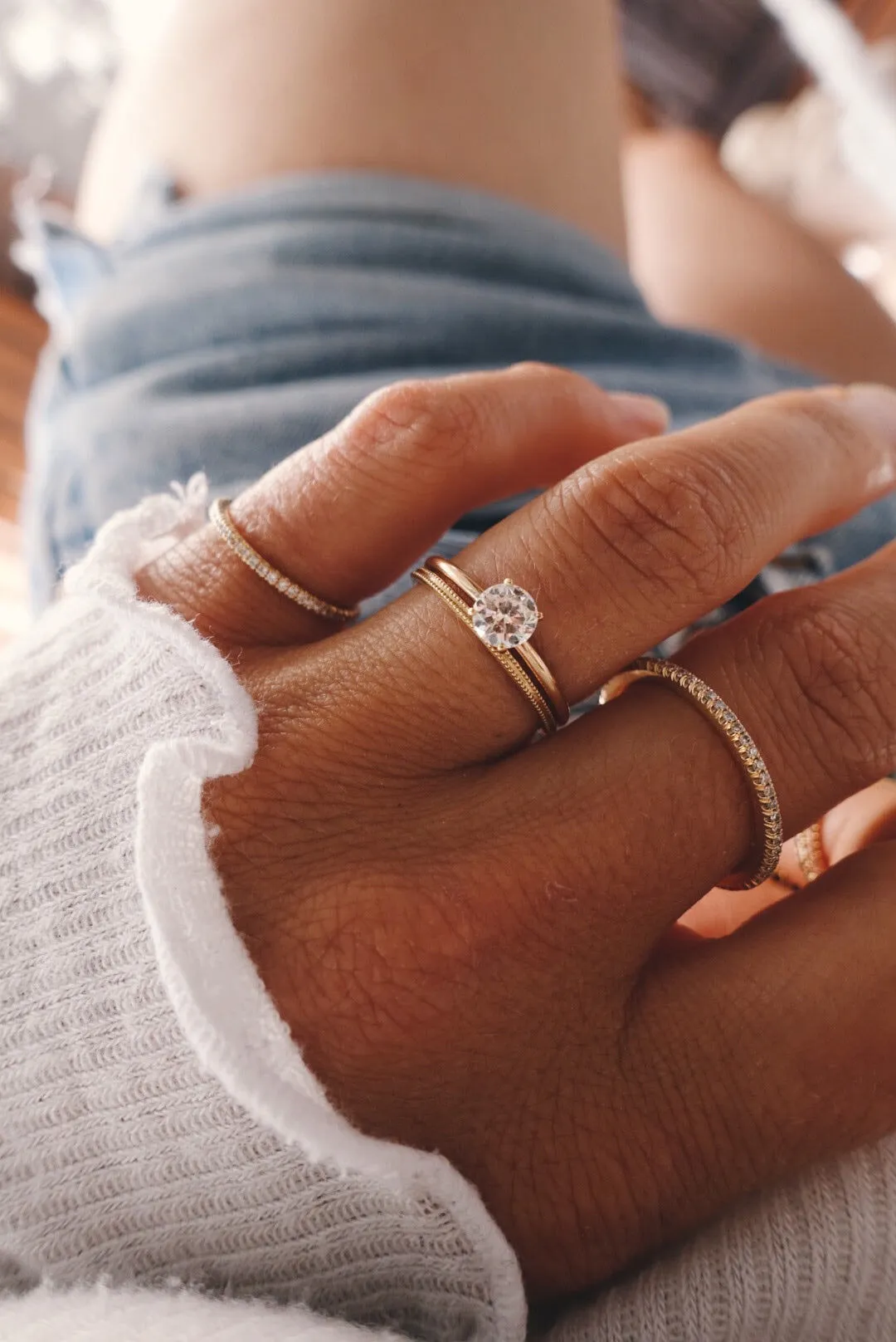 Vintage Style 18K Gold, Whitegold or Rosegold Ring