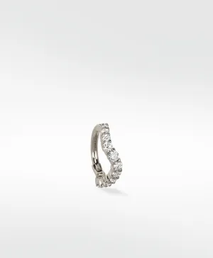 Wavy Diamond 14K Whitegold Earring w. Lab-Grown Diamonds