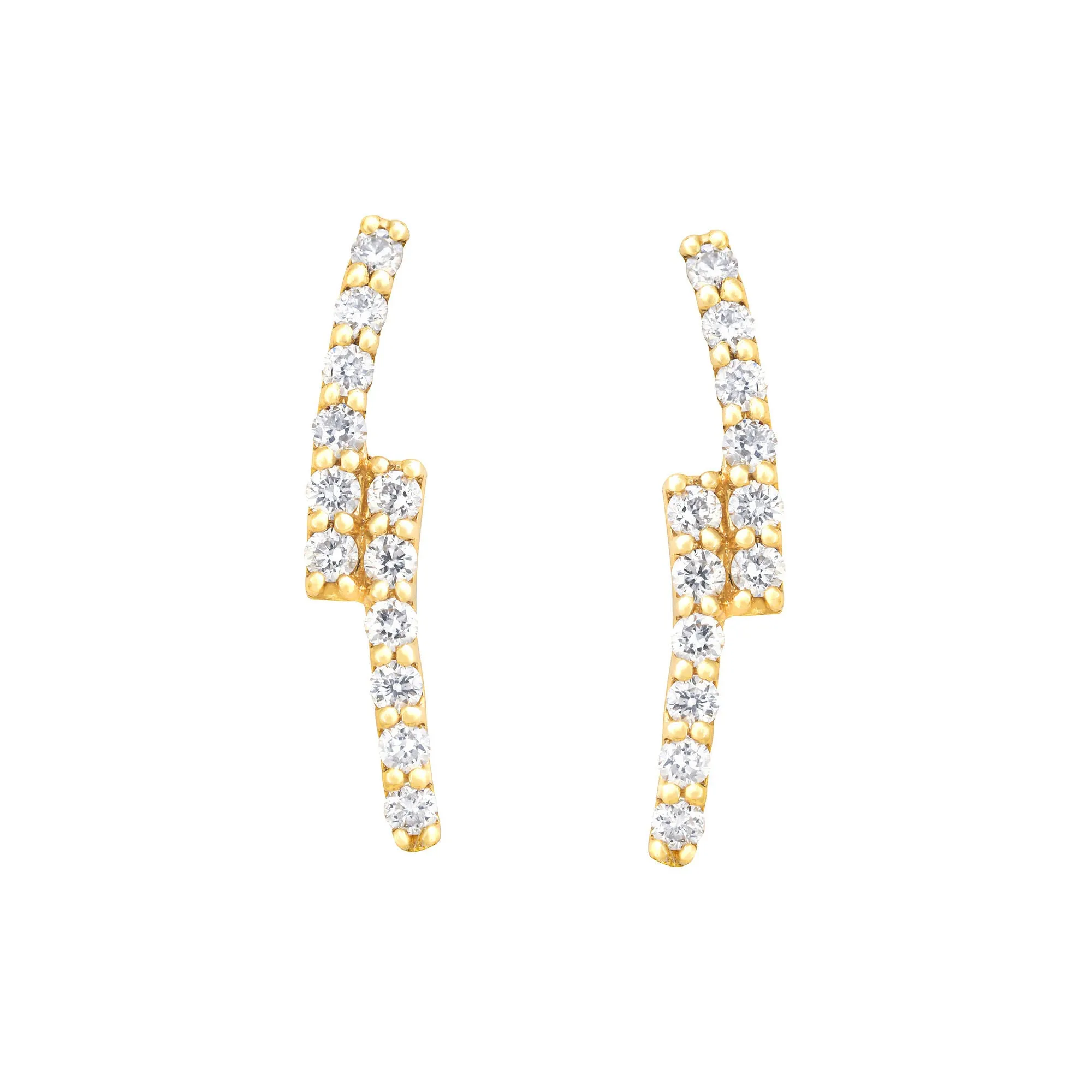 When Lightning Strikes 18K Gold Stud w. Diamond