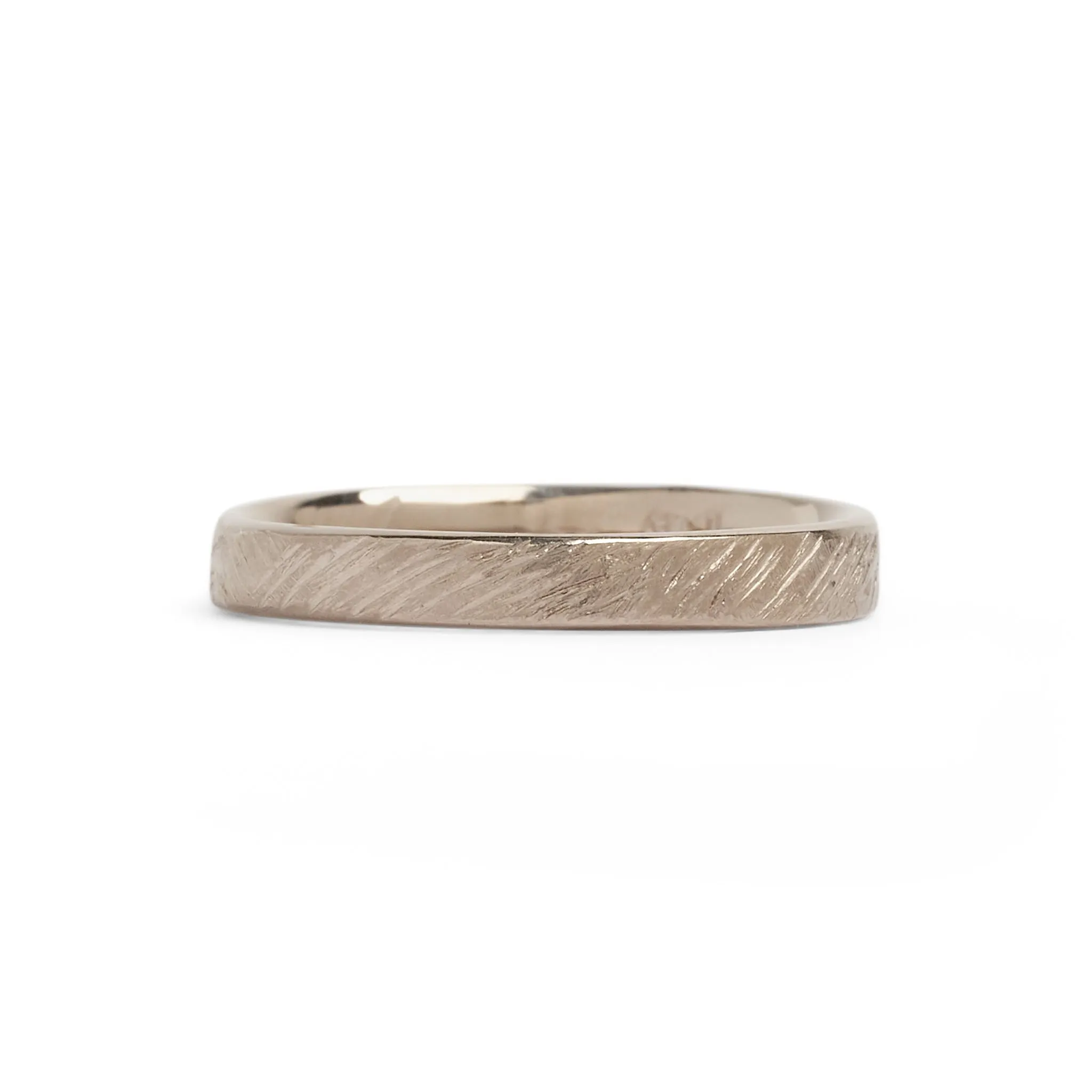 White Gold Etched 3 Wedding Ring Pieces of Eight