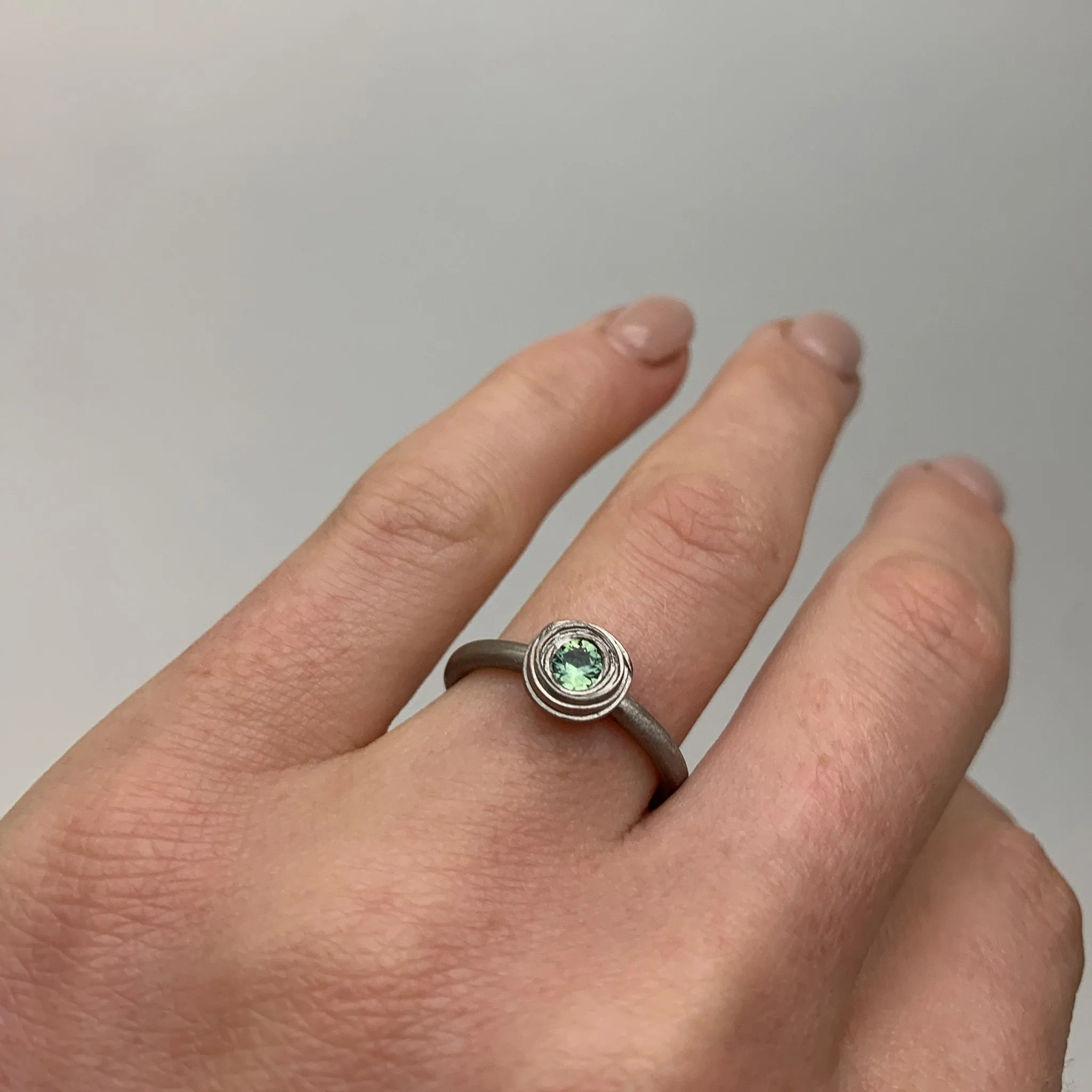 White Gold Native Bud Ring Pieces of Eight