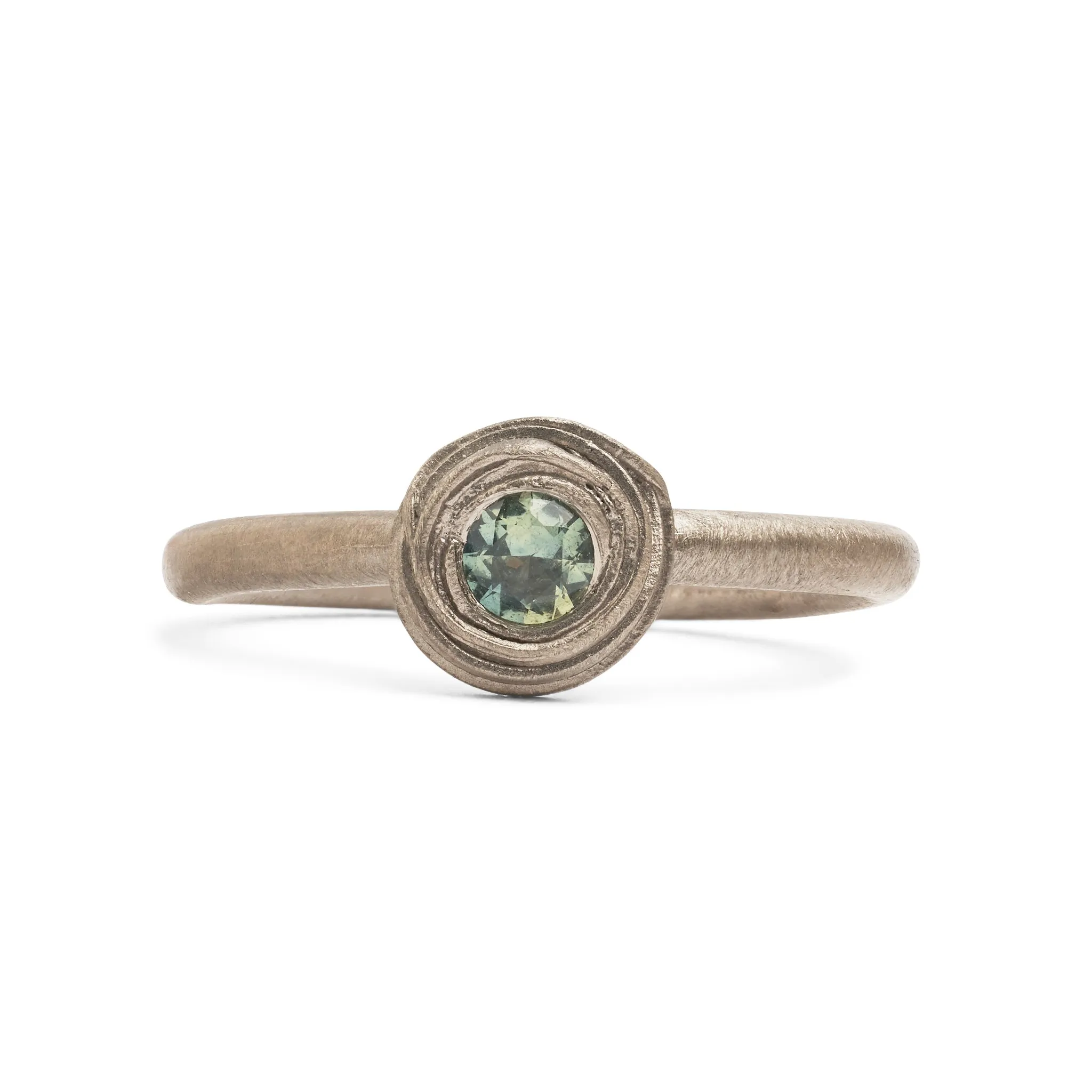 White Gold Native Bud Ring Pieces of Eight
