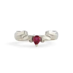 White Gold Veiled Ruby Ring Pieces of Eight