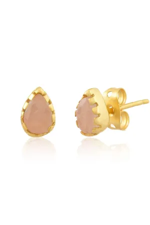 White Rose Quartz Teardrop Earrings