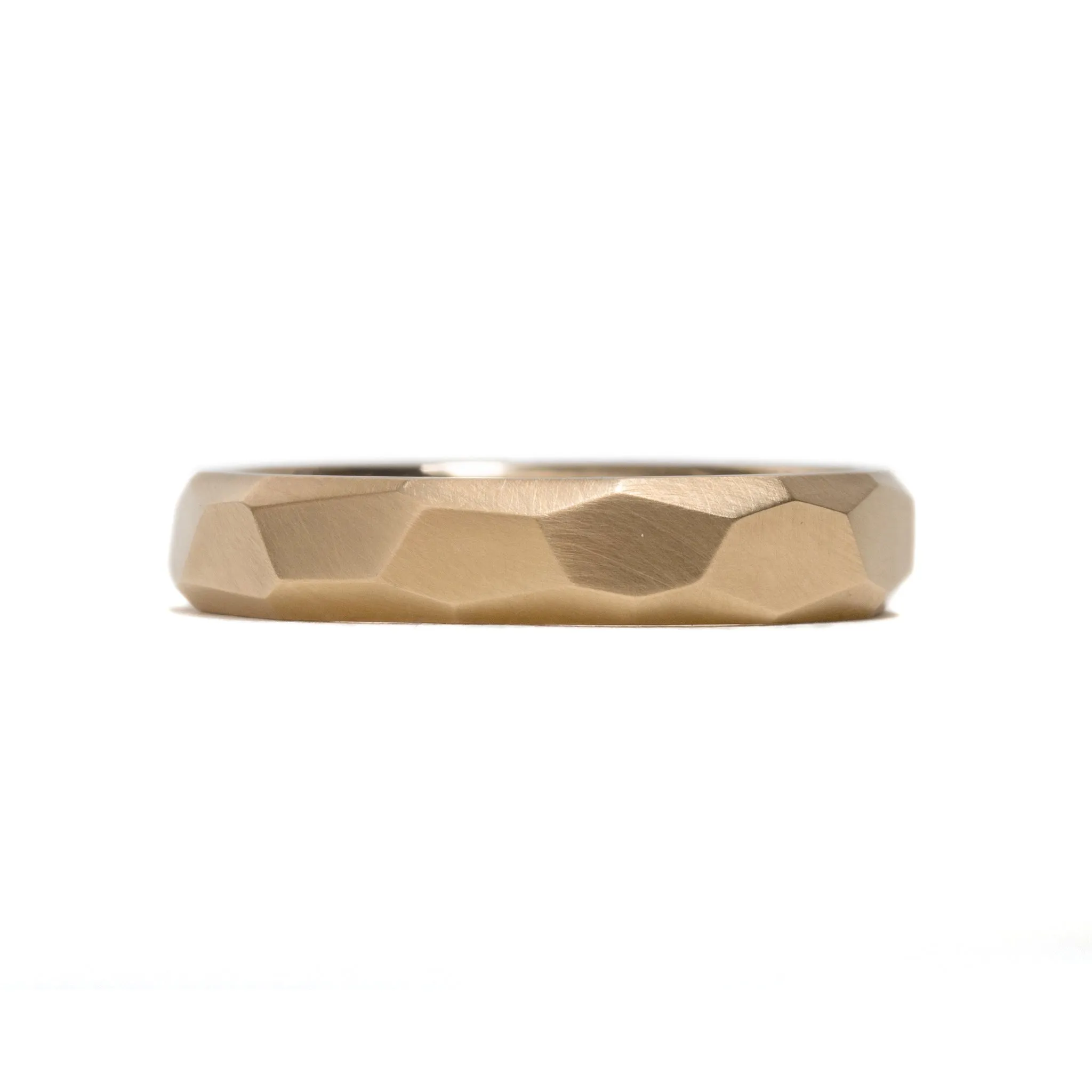 Wide Faceted Gold Wedding Ring Pieces of Eight