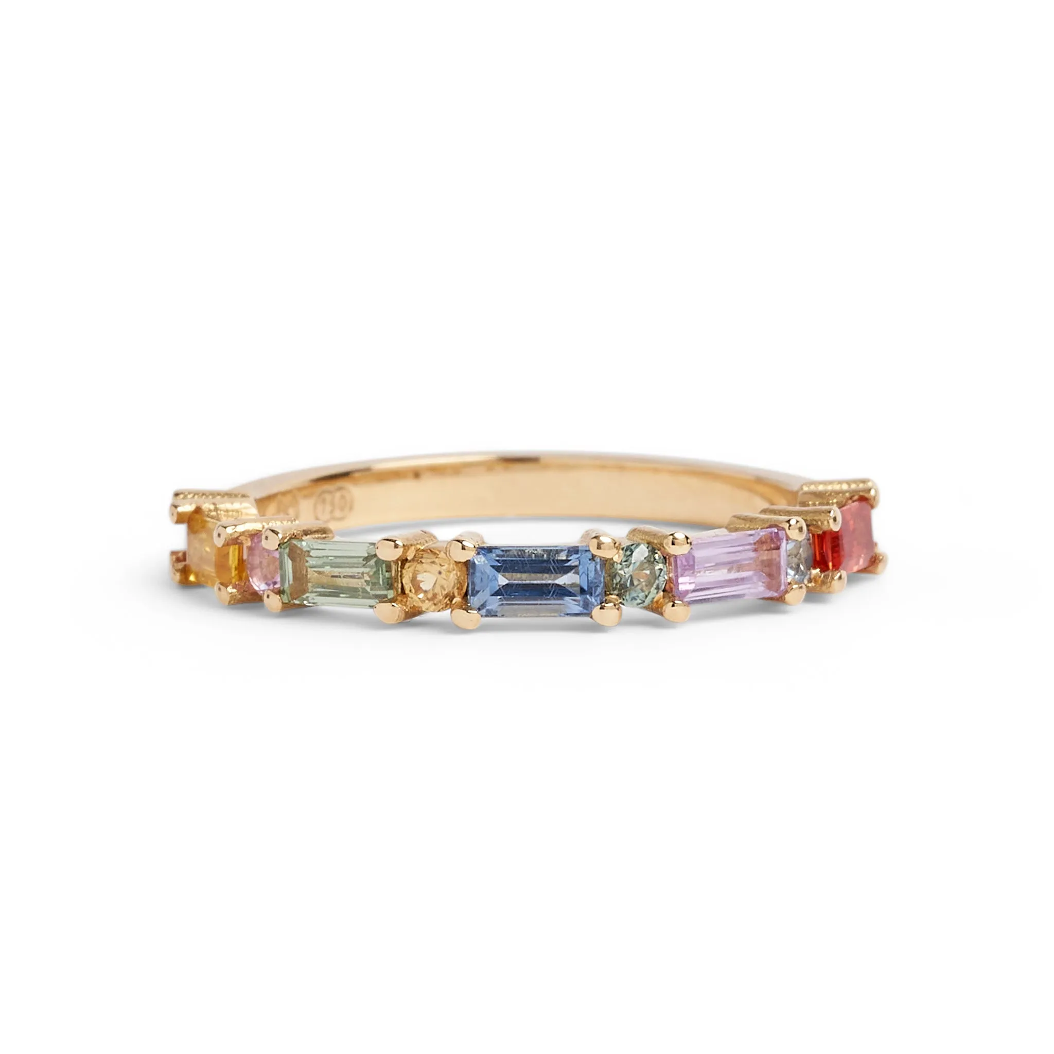 XO Rainbow Sapphire Ring Pieces of Eight