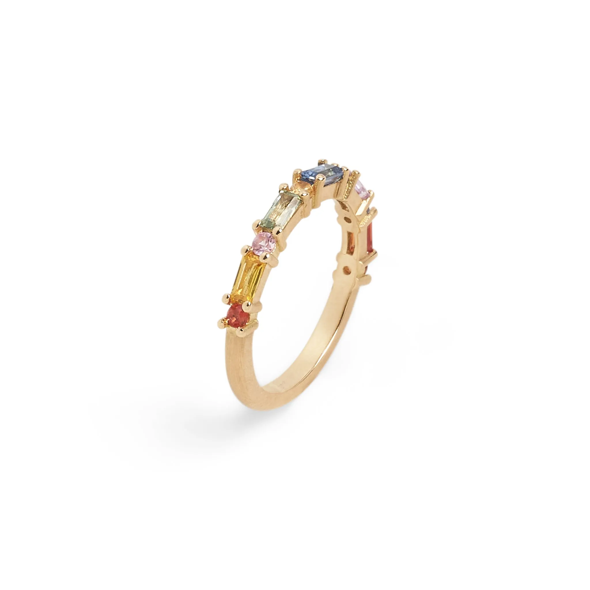 XO Rainbow Sapphire Ring Pieces of Eight