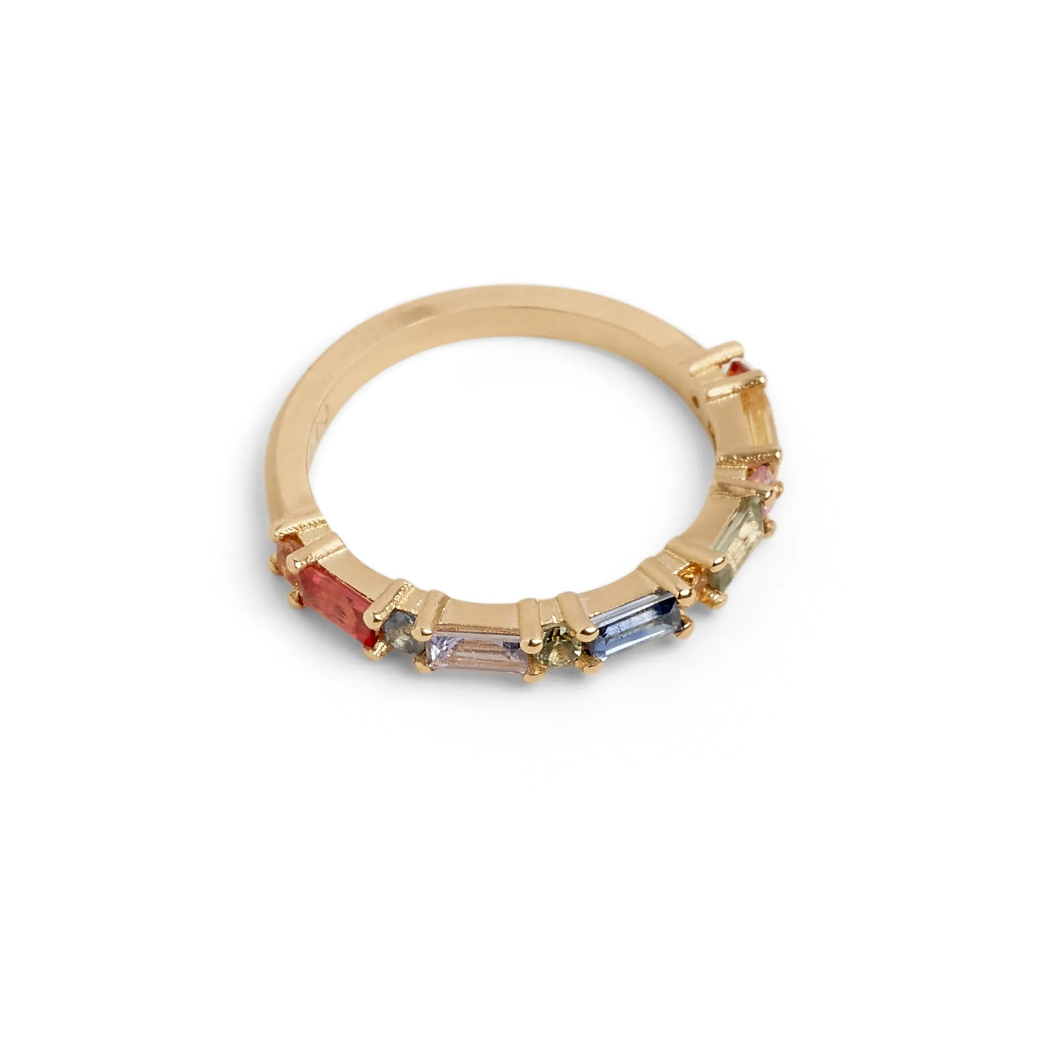 XO Rainbow Sapphire Ring Pieces of Eight