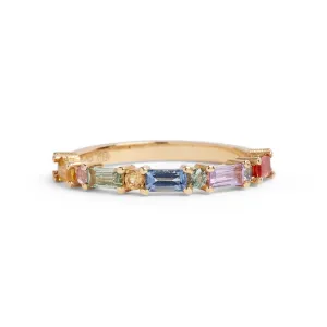 XO Rainbow Sapphire Ring Pieces of Eight
