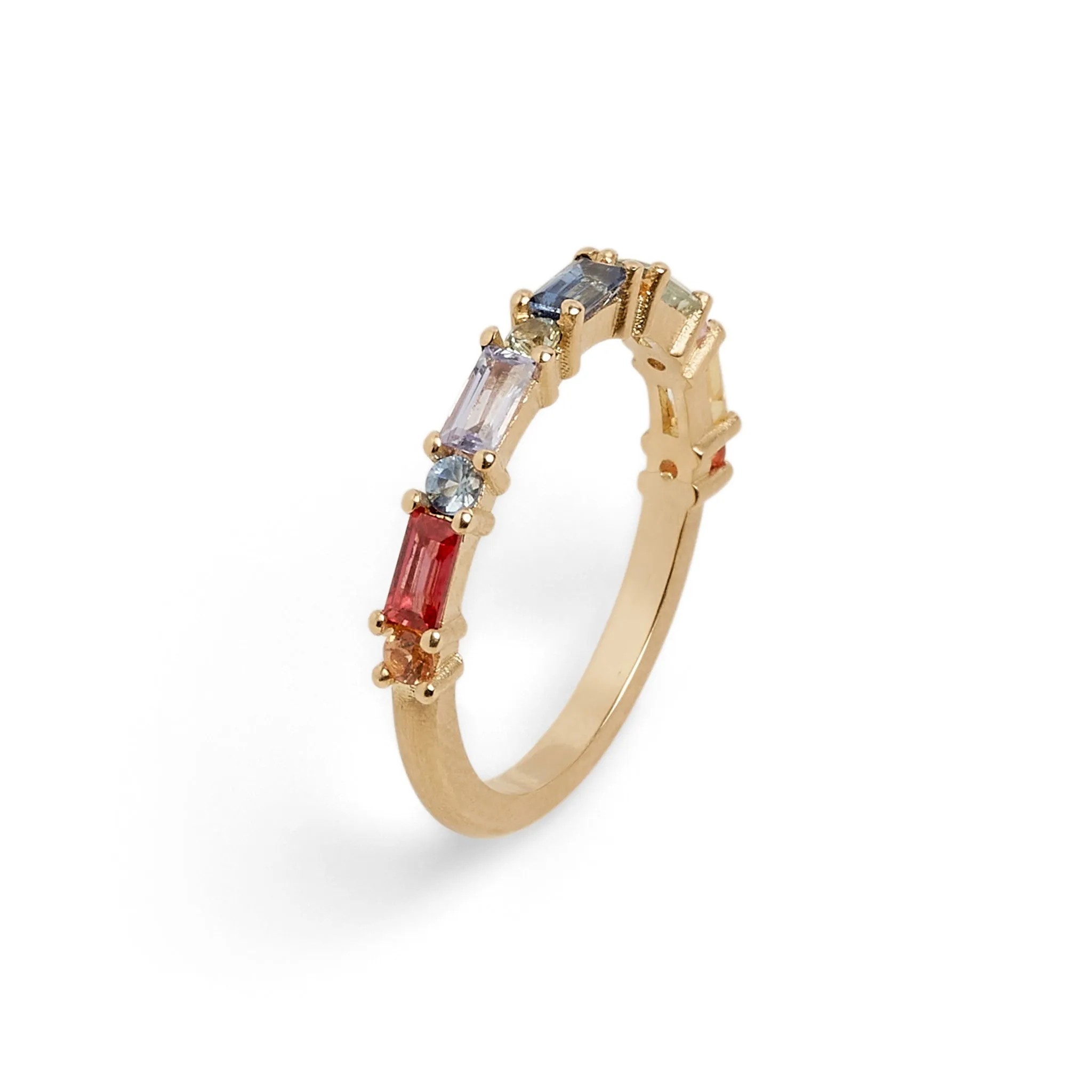 XO Rainbow Sapphire Ring Pieces of Eight